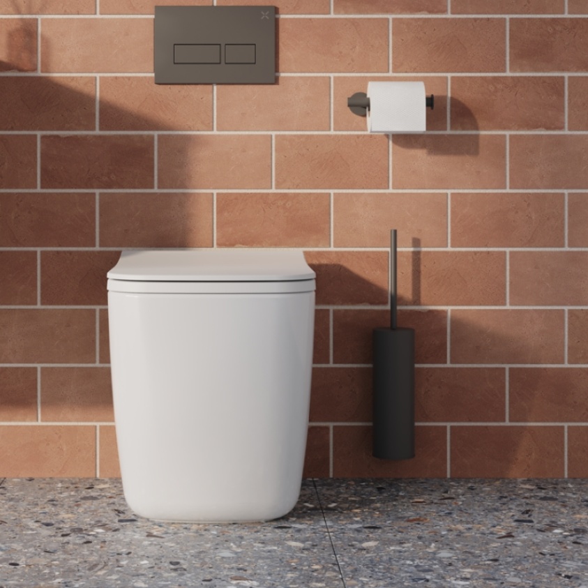 Product Lifestyle image of the Crosswater 3ONE6 Slate Toilet Brush Holder